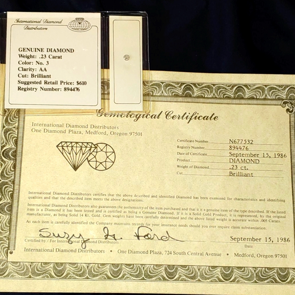 .23 diamond with certificate